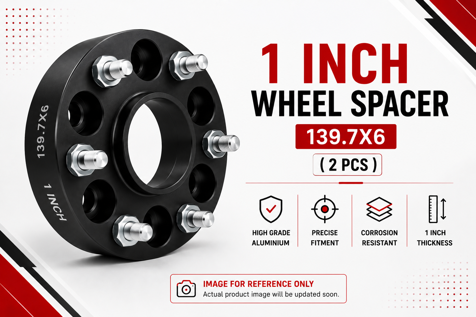 1 Inch Wheel Spacer 139.7X6 (2 Pcs)