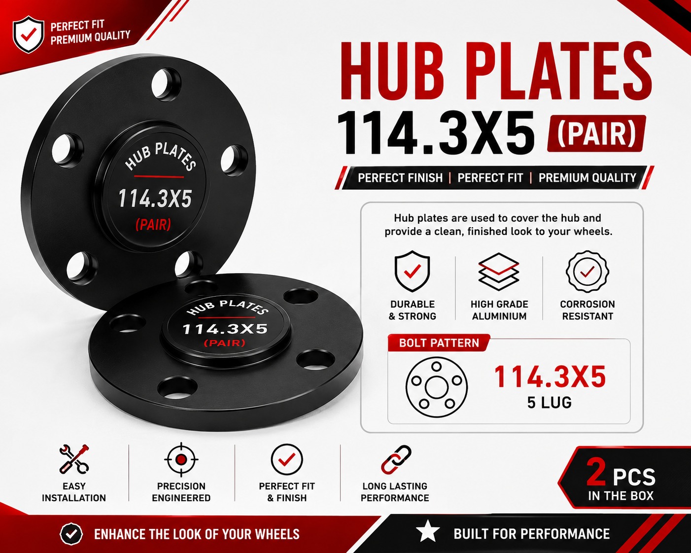 Hub Plates 114.3X5 (Pair)