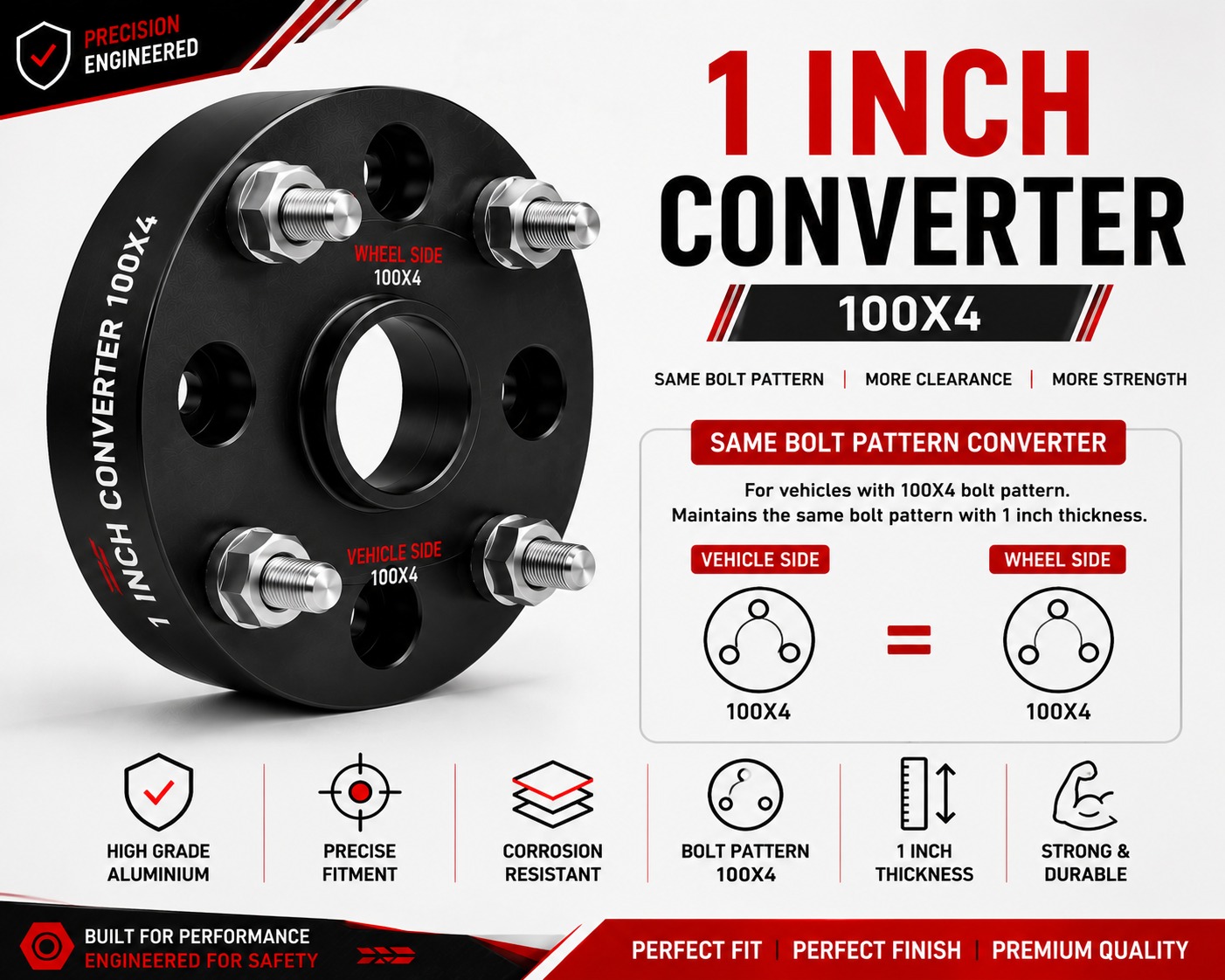 1 Inch Converter 100X4
