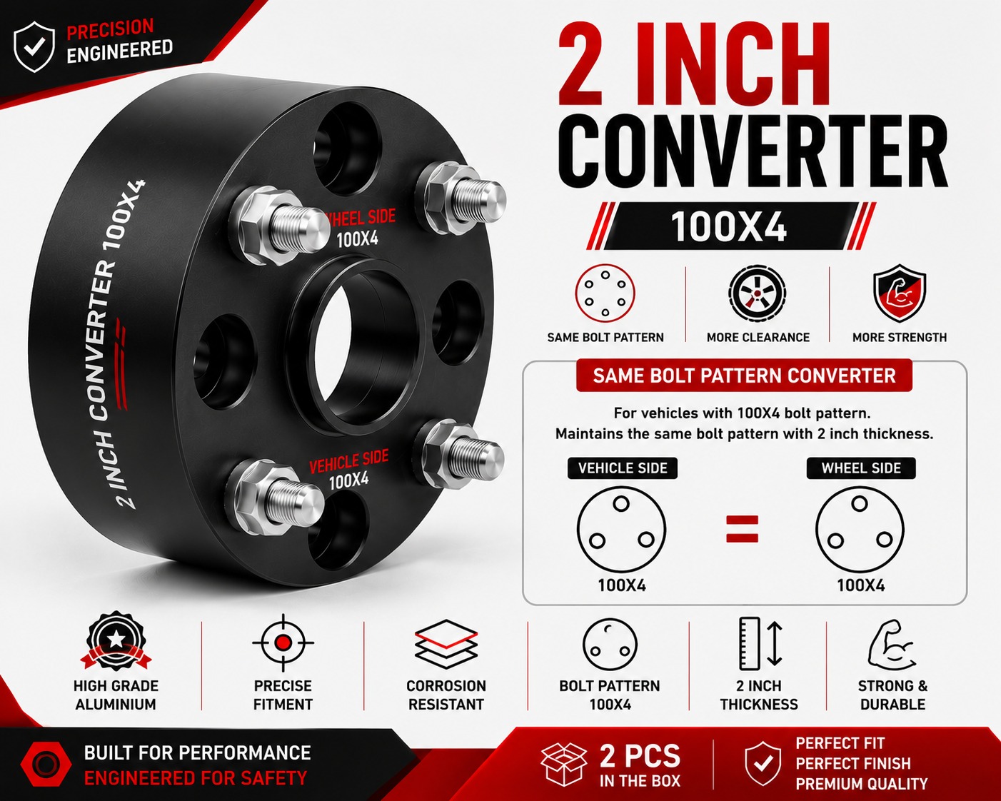 2 Inch Converter 100X4
