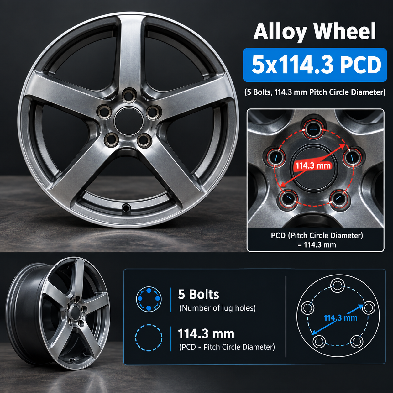 Alloy Wheel 5x114.3 PCD