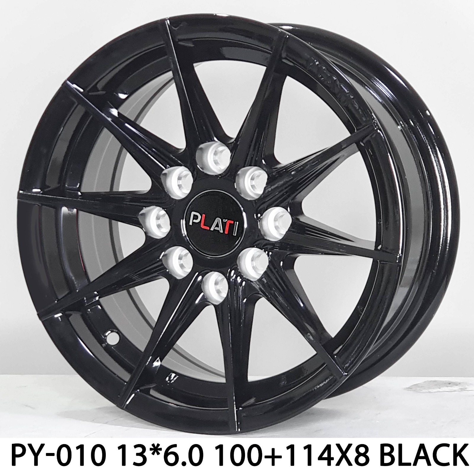 PLATI PY-010 13x6.0 GLOSS BLACK