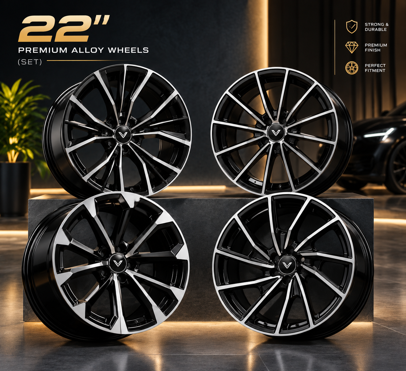 22 Inch Premium Alloy Wheels (Set)