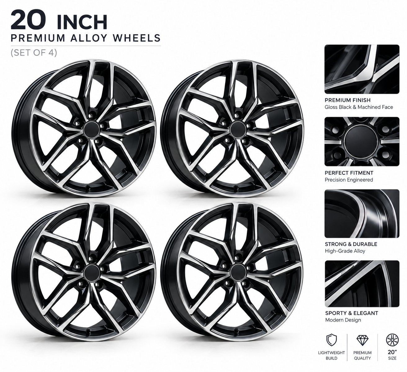 20 Inch Premium Alloy Wheels (Set)