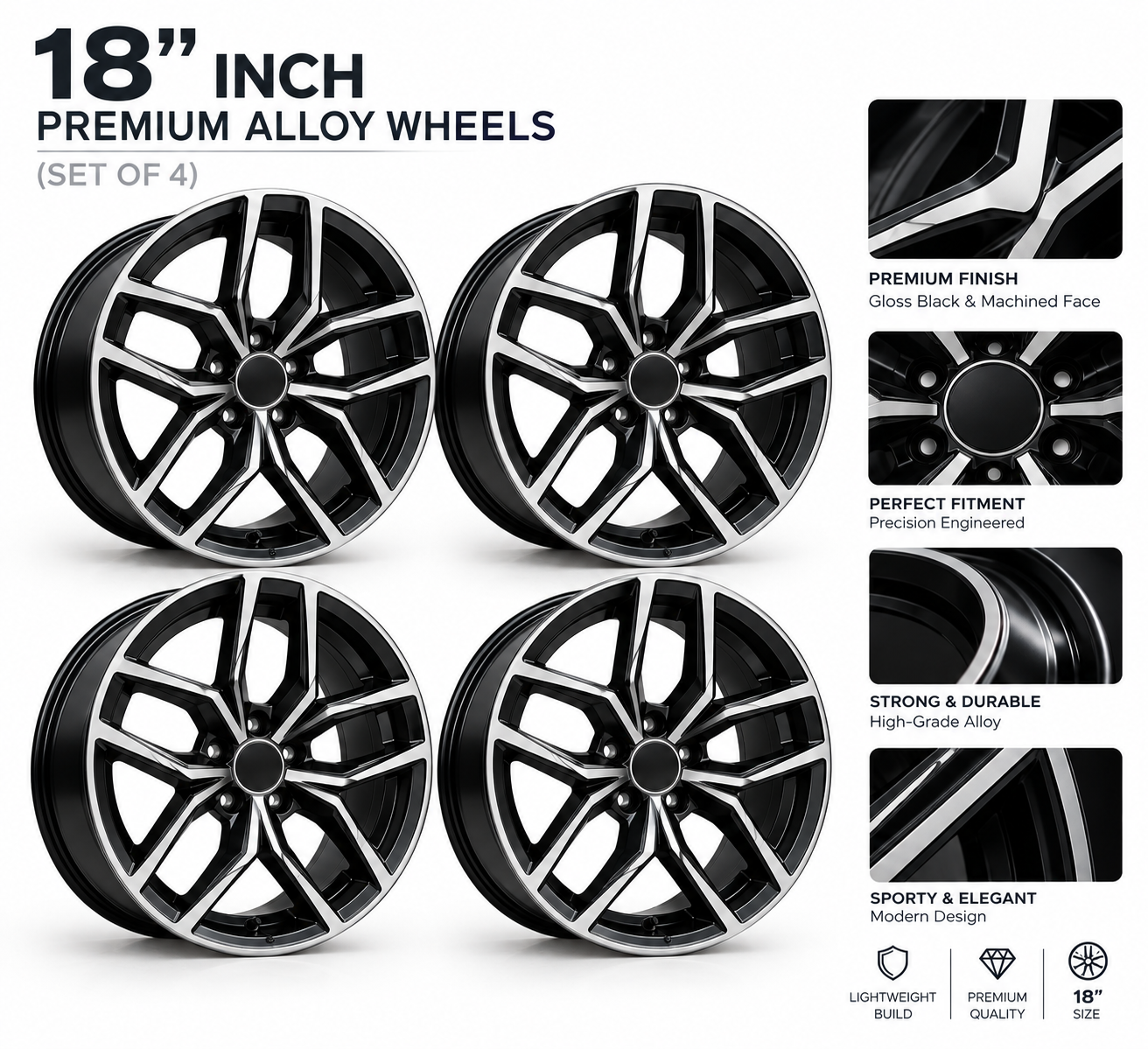 18 Inch Premium Alloy Wheels (Set)