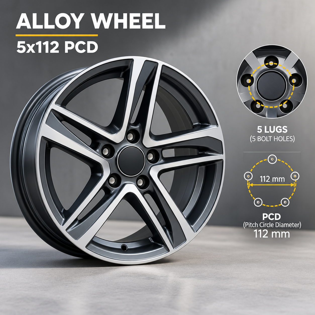 Alloy Wheel 5x112 PCD